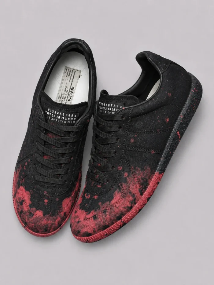Maison Margiela Replica GATs Paint Splatter Sneakers Black (Available in 2 variations)