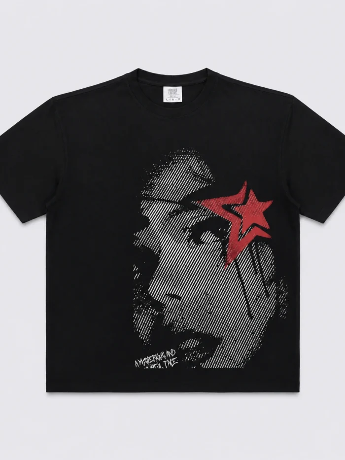 Y2K star face graphic tee