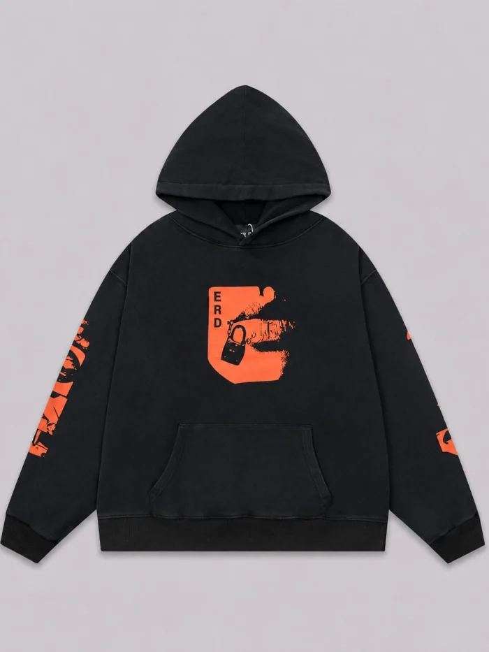 Enfants Riches Déprimés Vintage-Washed Black Pullover Hoodie