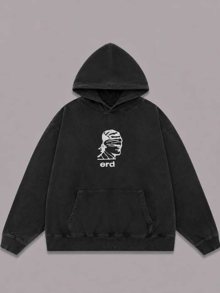 Enfants Riches Déprimés Vintage-Washed Black Blindfold Ballerina Hoodie