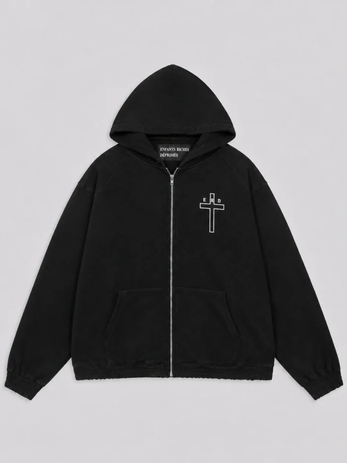 Enfants Riches Déprimés Crucifix Zip-Up Hoodie