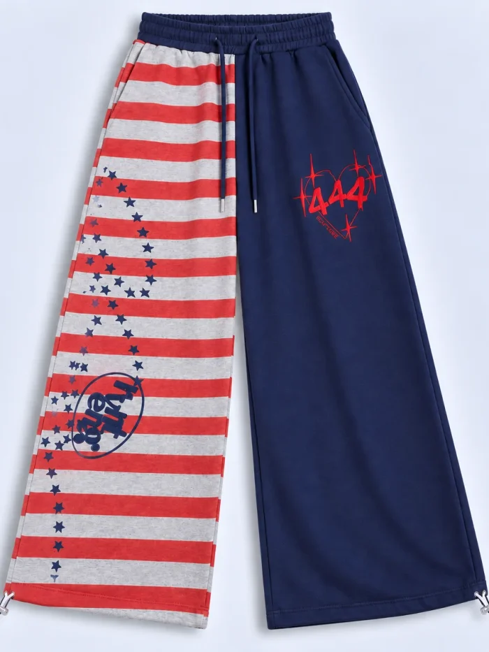 444 Split Flag Wide-Leg Sweatpants