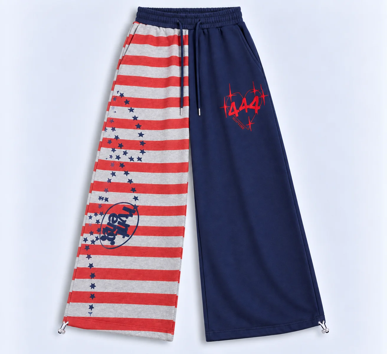 444 Split Flag Wide-Leg Sweatpants