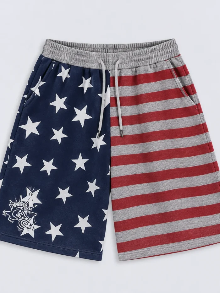 American Flag Graphic Sweat Shorts