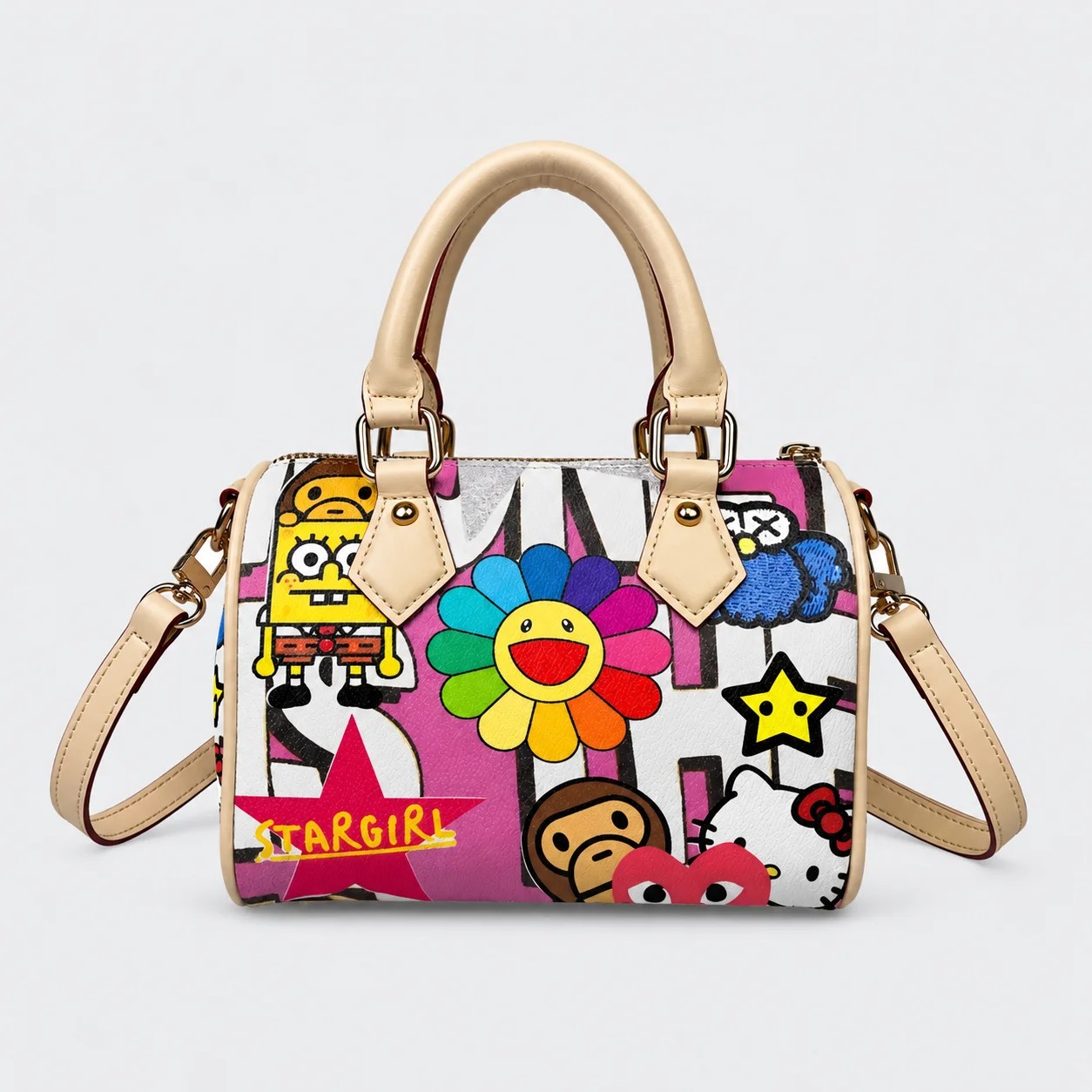 Custom Bape "Stargirl"Mini Speedy Duffel Bag