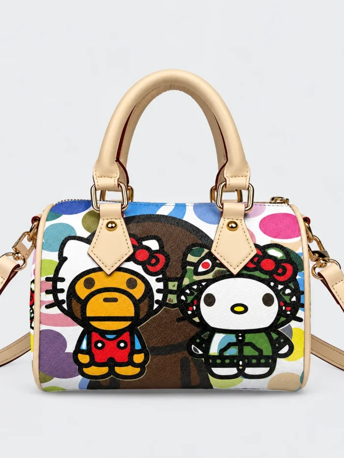 Custom Bape Hello Kitty & Baby Milo Camo Mini Duffel Bag