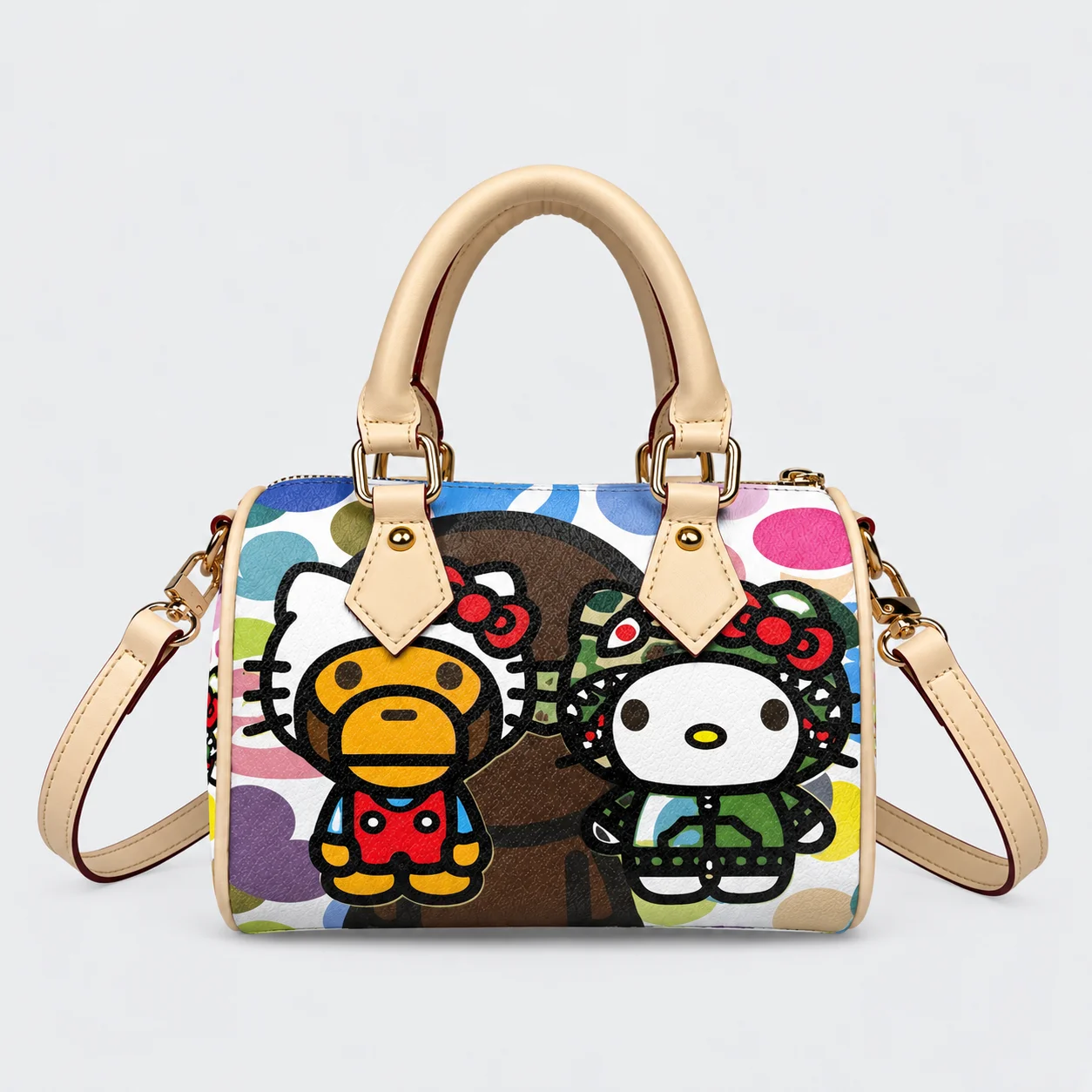 Custom Bape Hello Kitty & Baby Milo Camo Mini Duffel Bag