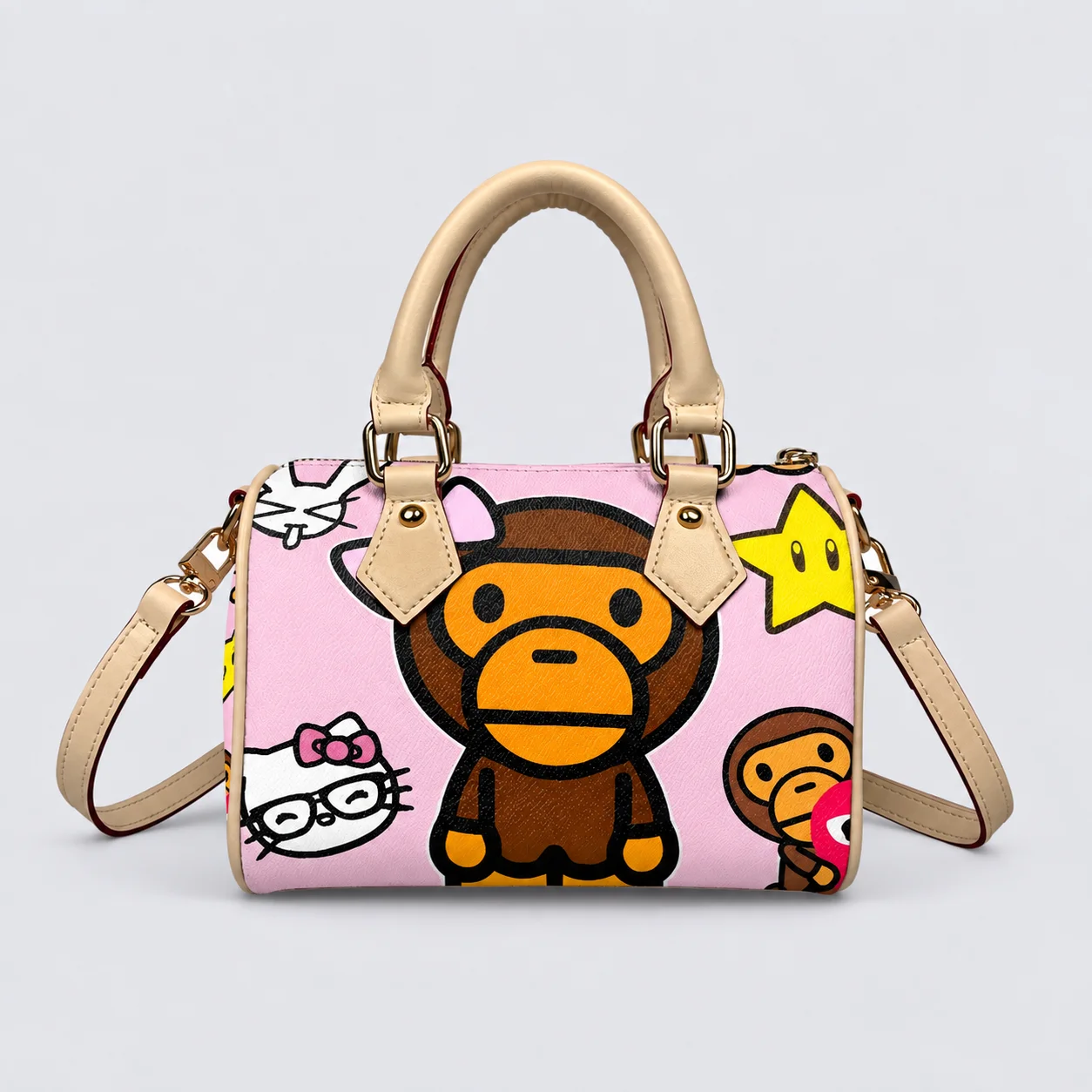 Custom Bape Baby Milo Mash Up Mini Duffel Bag