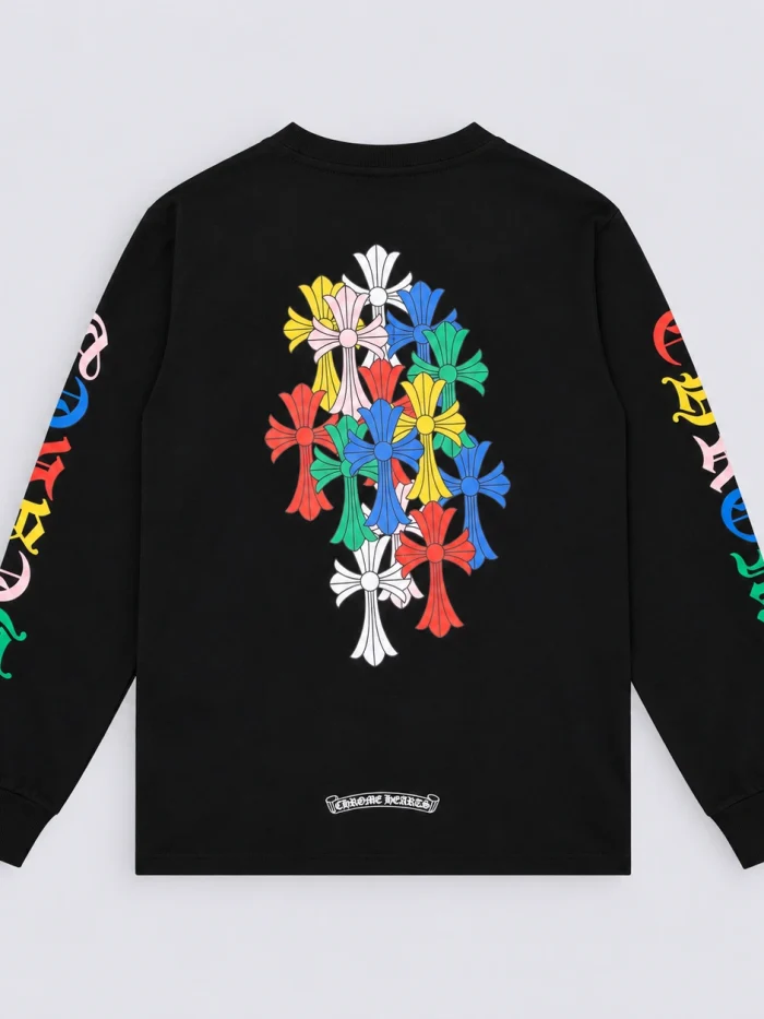 Chrome Hearts Multi Color Cross Cemetery Long Sleeve T-Shirt