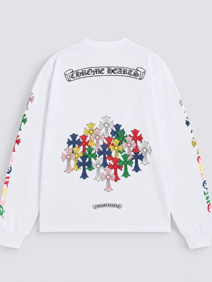 Chrome Hearts Multi Color Cross Cemetery Long Sleeve T-Shirt