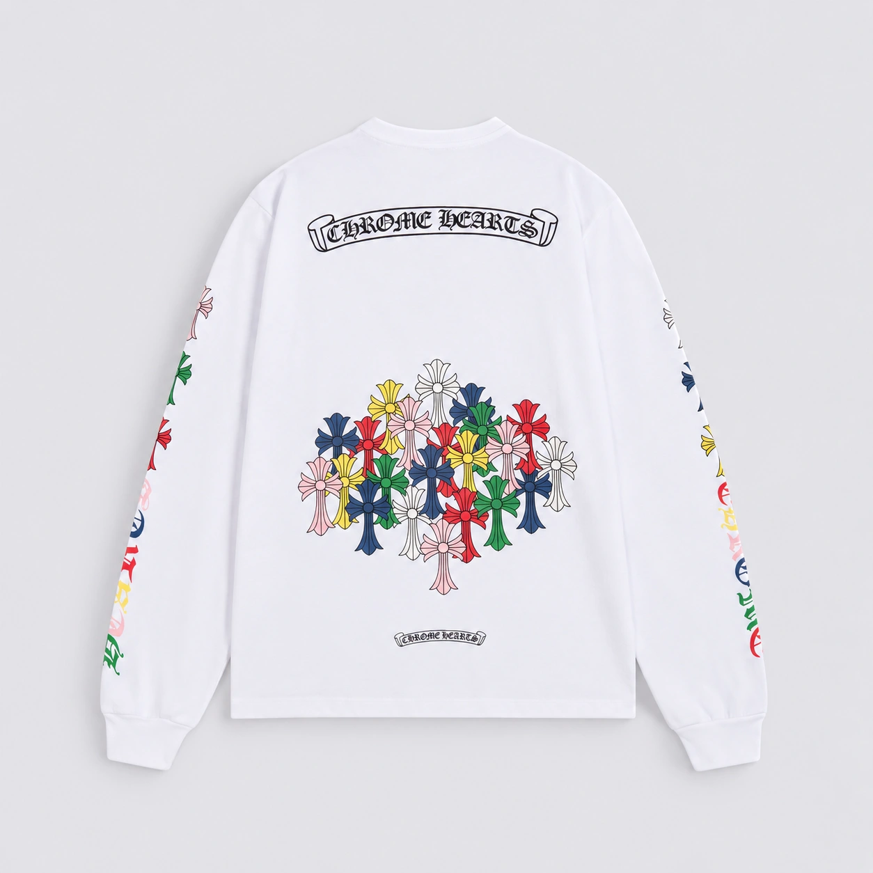 Chrome Hearts Multi Color Cross Cemetery Long Sleeve T-Shirt