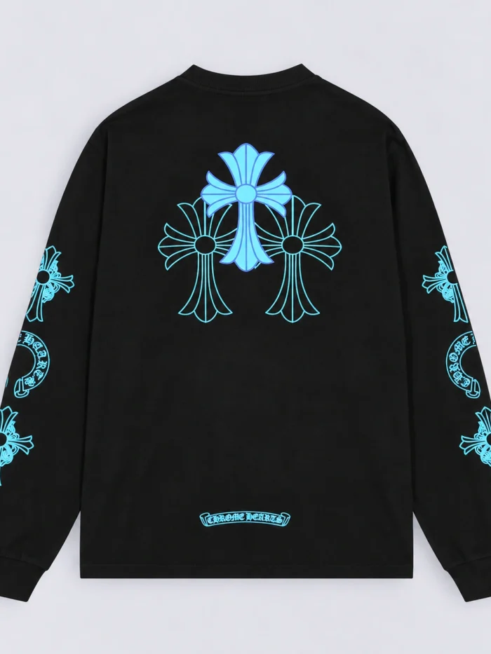 Chrome Hearts Triple Cross Logo Long-Sleeve T-Shirt