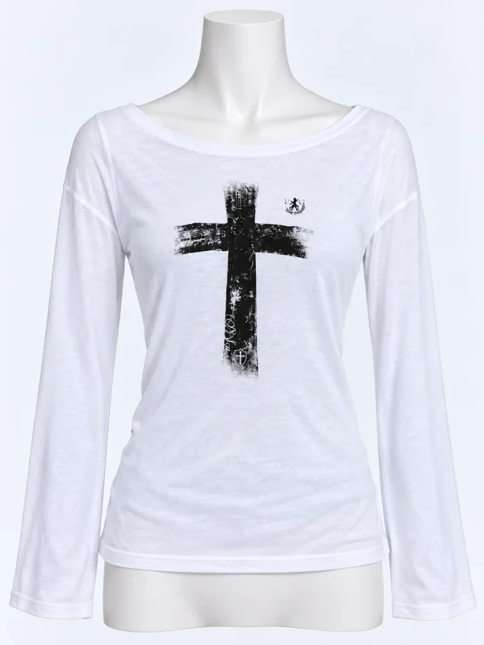 Cross Graphic Long-Sleeve Top