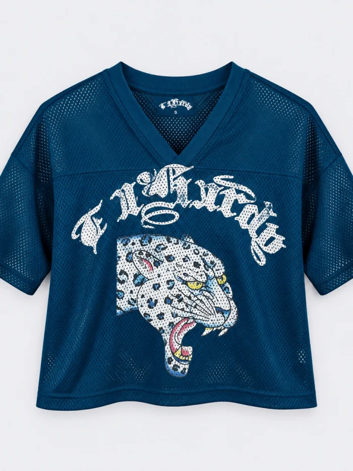 Ed Hardy Leopard Sapphire Crop Jersey
