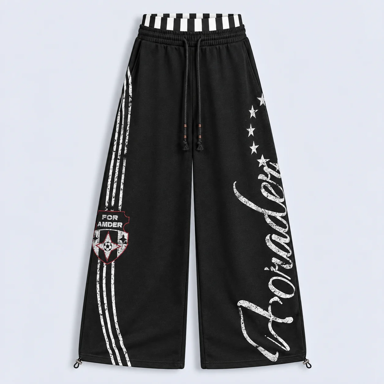 FOR AMDER “Poinader” Stripe Wide-Leg Sweatpants (Available in 2 Colors) - Image 2