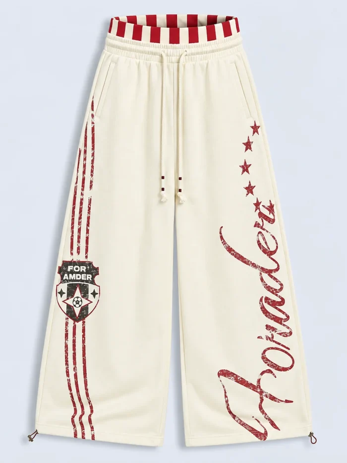 FOR AMDER “Poinader” Stripe Wide-Leg Sweatpants  (Available in 2 Colors)