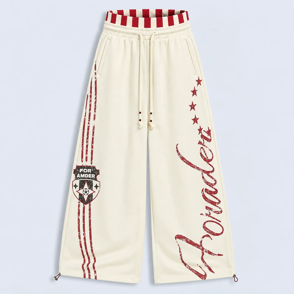 FOR AMDER “Poinader” Stripe Wide-Leg Sweatpants (Available in 2 Colors)