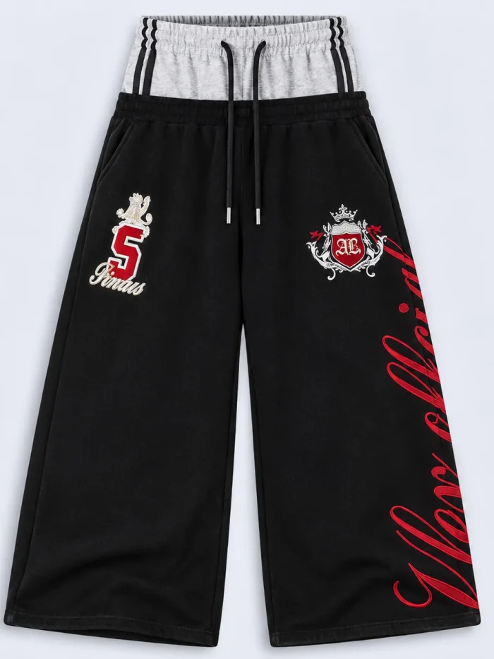 Double Waist Crest Sweatpants (Available in 2 Colors)