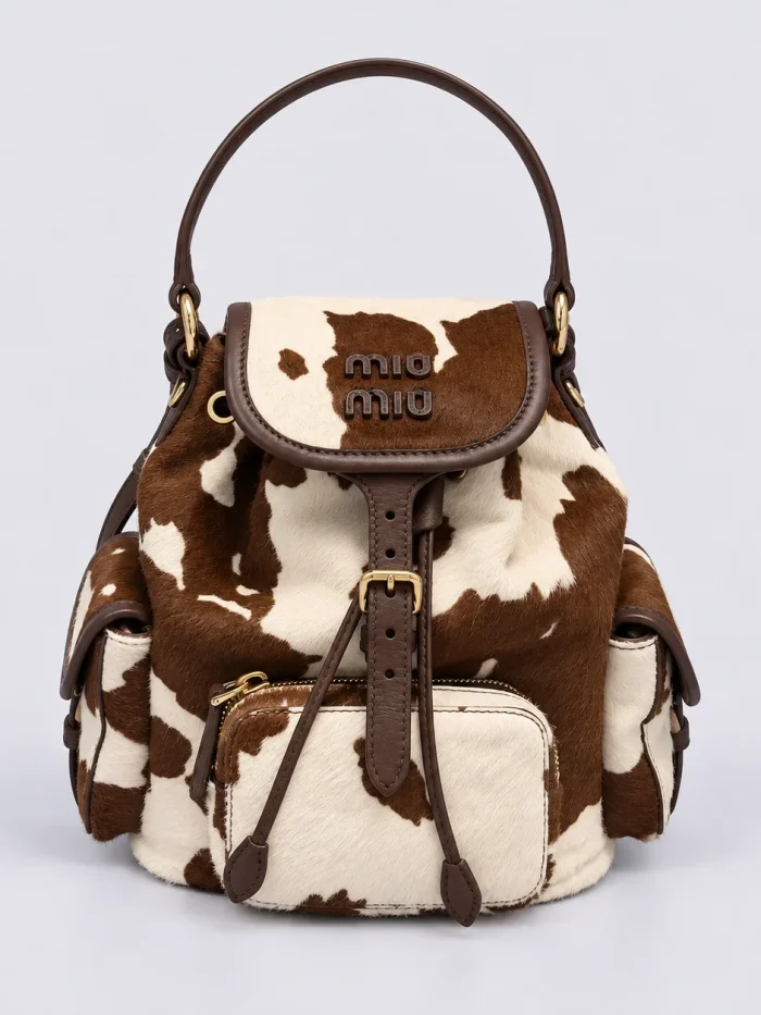 Miu Miu Cow-Print Calf Hair Backpack
