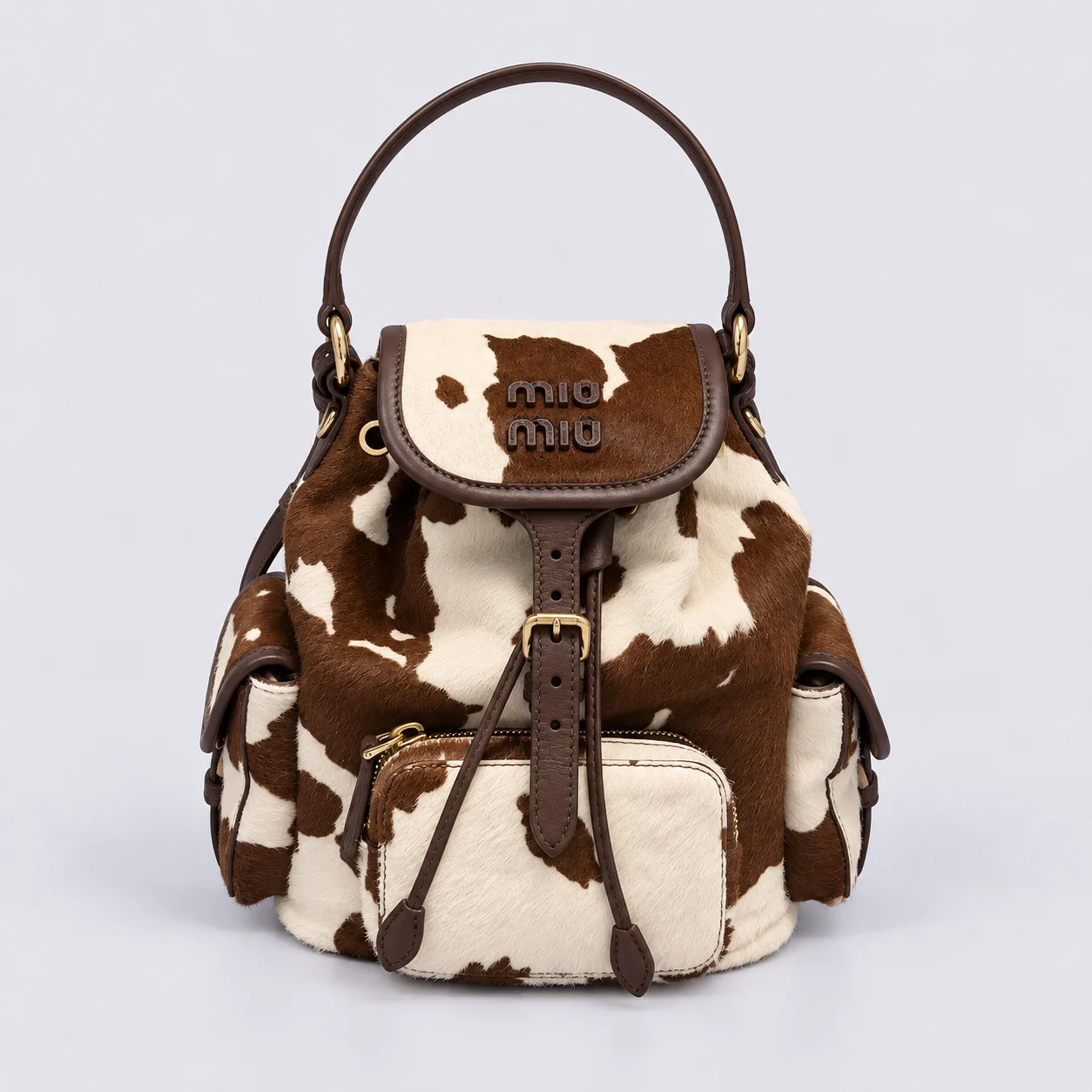 Miu Miu Cow-Print Calf Hair Backpack