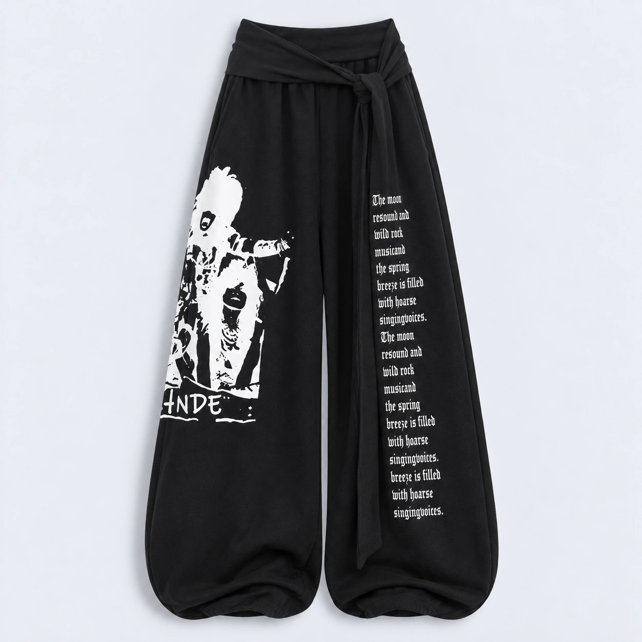 Gothic Graphic Wide-Leg Sweatpants (Available in 2 Colors) - Image 2