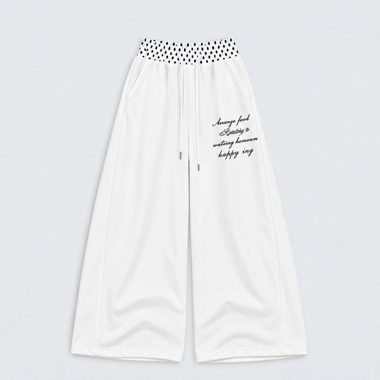 Ink Script Double-Waist Wide-Leg Sweatpants (Available in 2 Colors) - Image 2