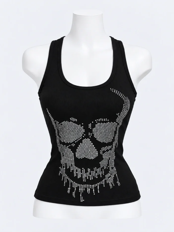 Skull Rhinestone Tank Top