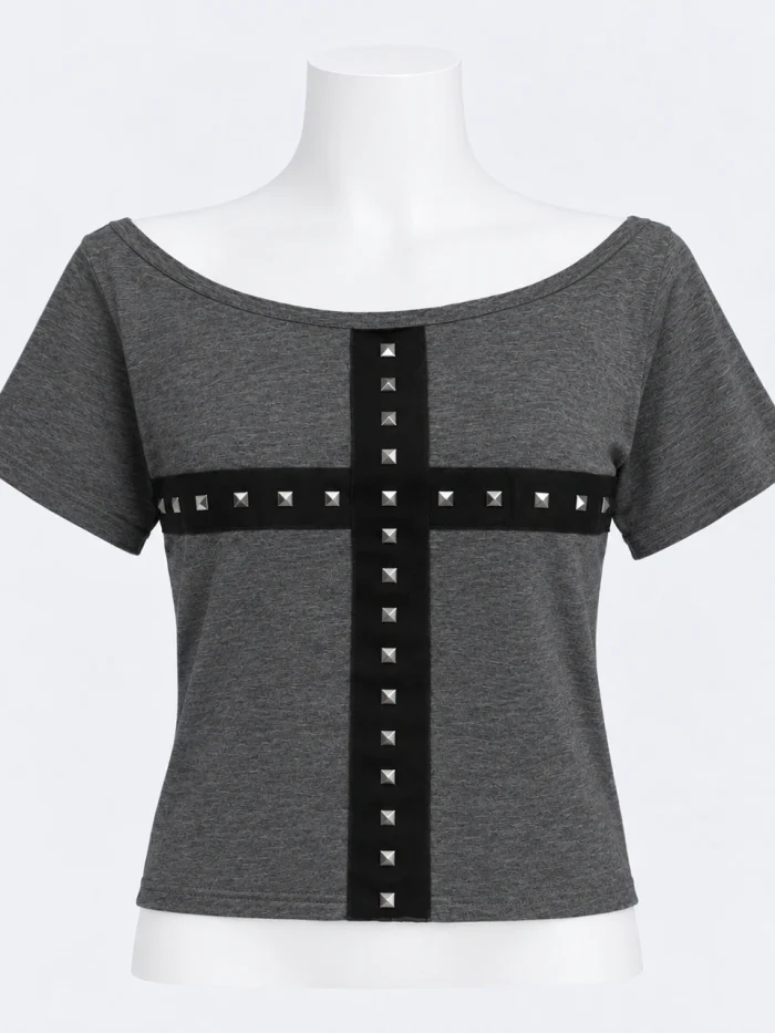 Studded Cross Top