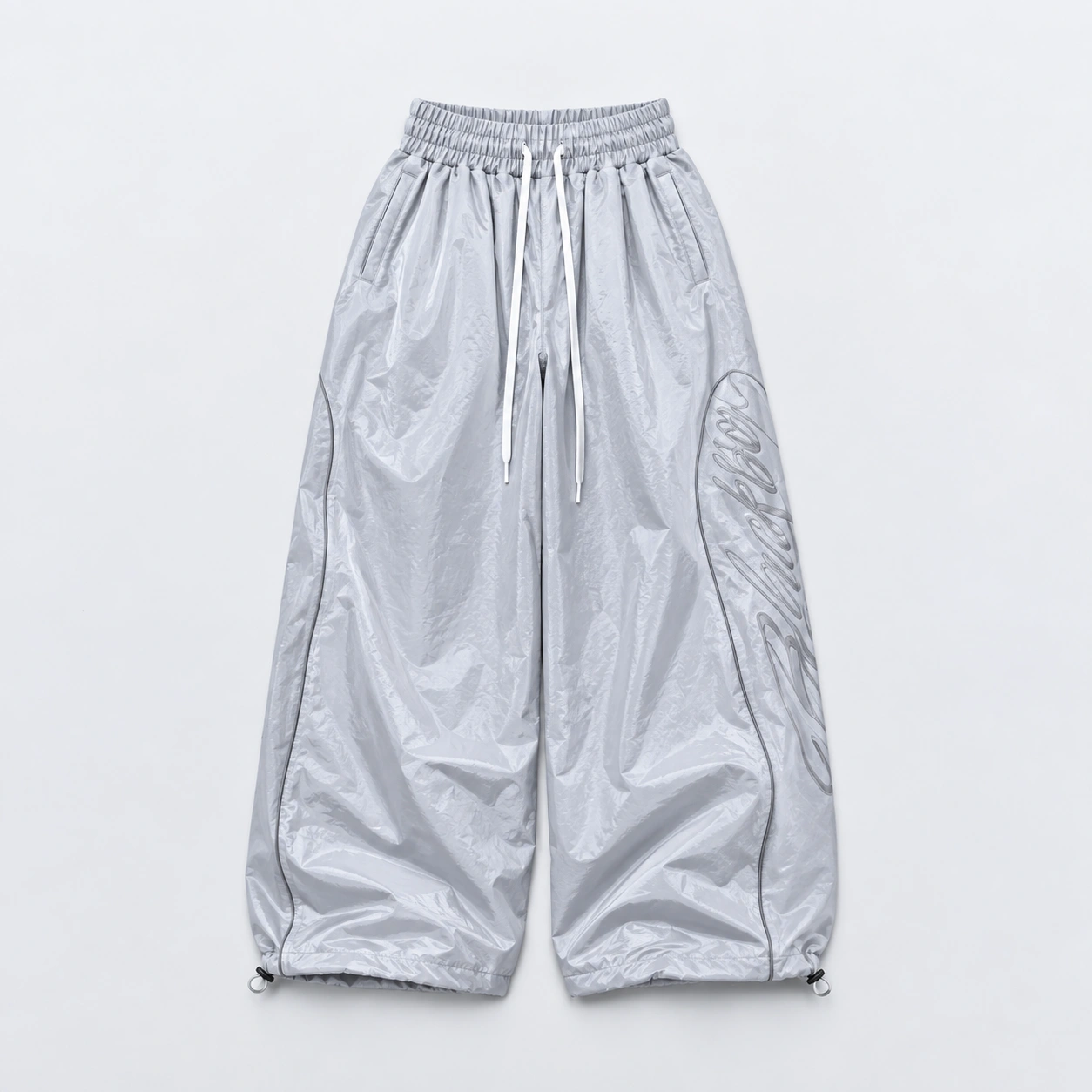 Wide-Leg Graphic Nylon Pants (Available in 3 Colors) - Image 3
