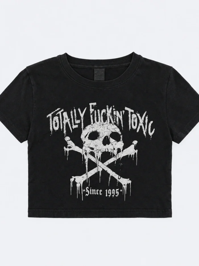 Gothic Toxic Skull Crop T-shirt