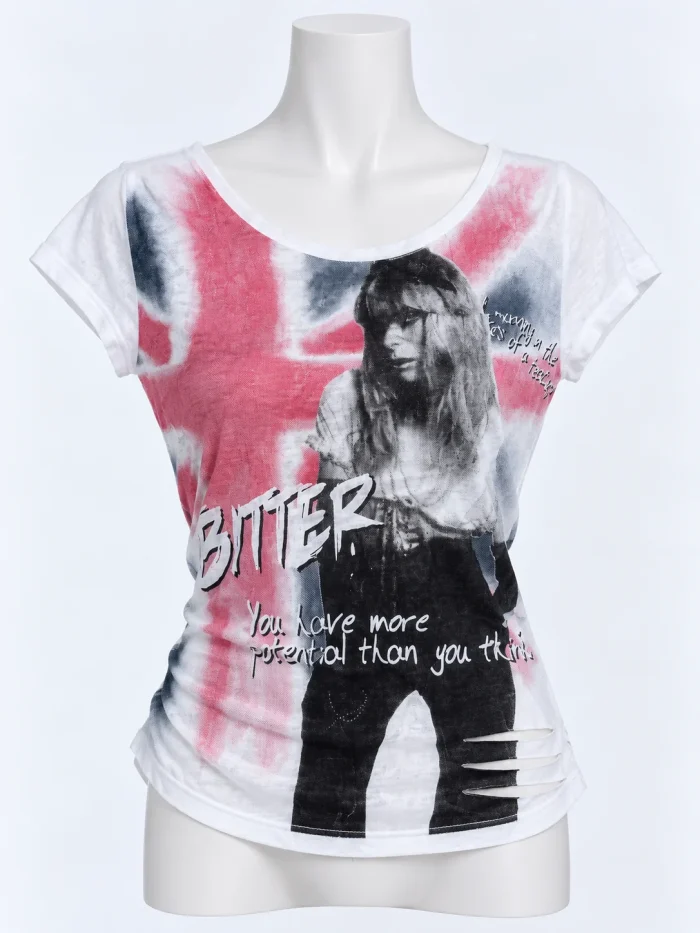 Bitter Graphic Distressed T-Shirt
