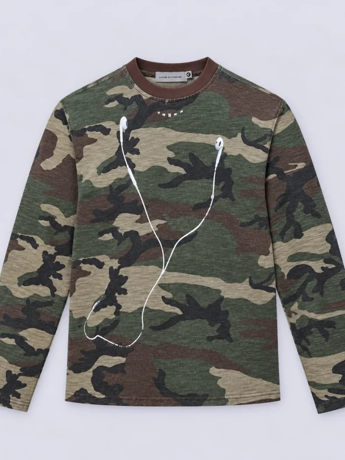 Camo Earphone Long Sleeve T-Shirt
