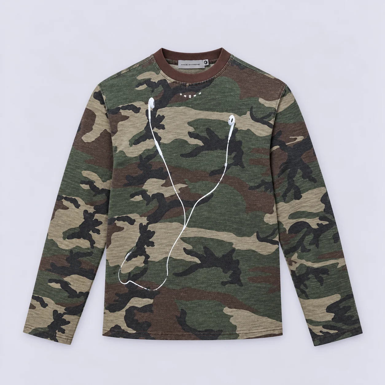 Camo Earphone Long Sleeve T-Shirt