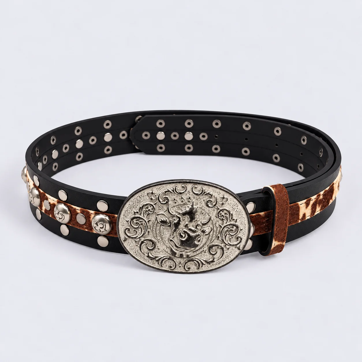 Animal-Print Studded Belt (Available in 2 Variations)
